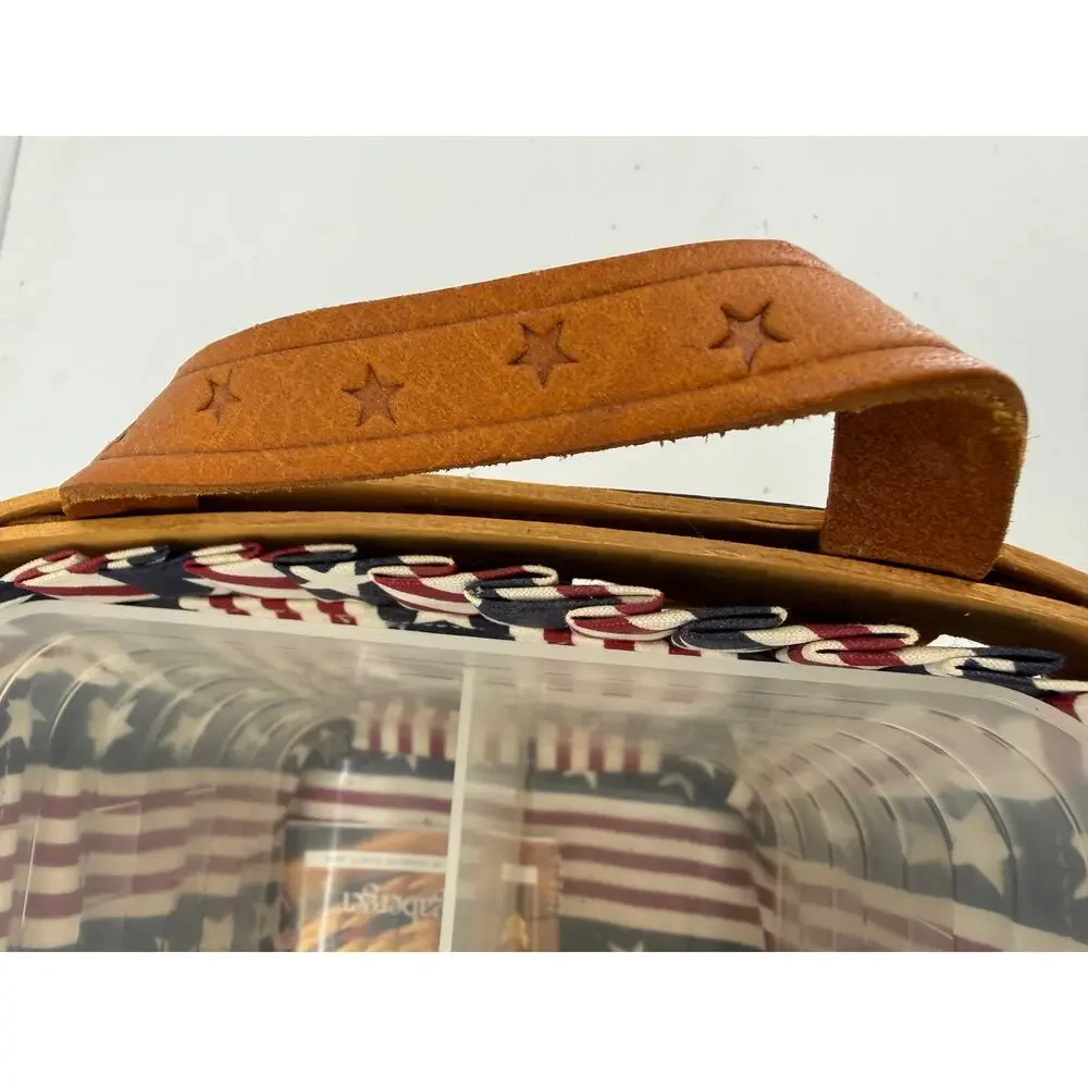 Longaberger Century Celebration Basket Patriotic Liner Organizer 2000 16x9 VTG